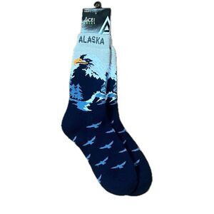 Ace Alaska Eagle Socks Blue Beige Adult Large